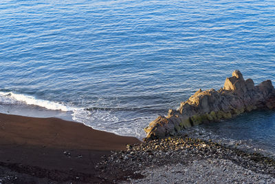 High angle view of beach