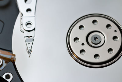 Close-up of hard disk