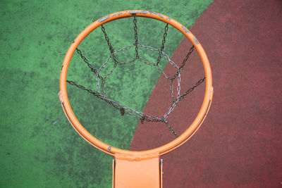 High angle view of basketball hoop