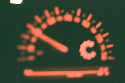 Close-up of a blurred speedometer