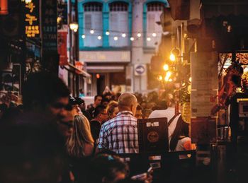 Crowd on street at night