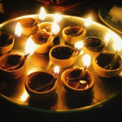 Close-up of lit candle