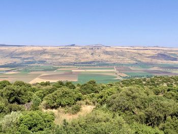 Scenic view of landscape against clear sky