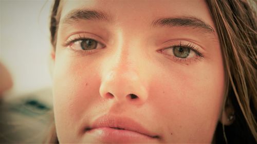 Close-up portrait of teenage girl