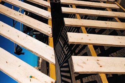 Low angle view of roof at construction site