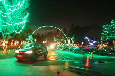 Traffic on road at night