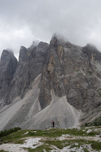 Hiking in drei zinnen nature park, south tyrol, italy