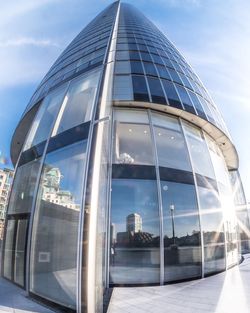 Low angle view of modern building against sky