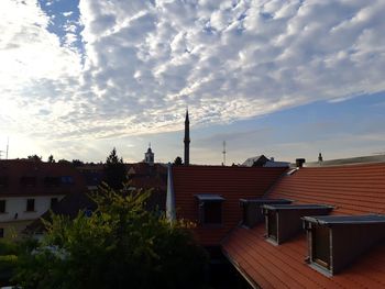 High angle view of townscape against sky