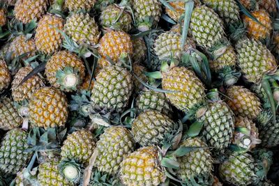 Full frame shot of pineapples