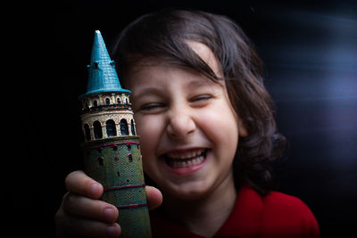 Close-up portrait of a smiling boy