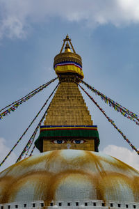 Low angle view of temple against sky