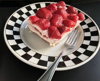 Close-up of dessert in plate on table