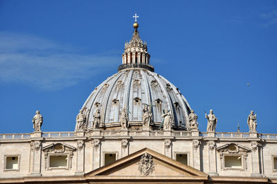 Low angle view of statue against sky