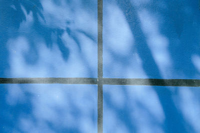 Full frame shot of blue sky on wall