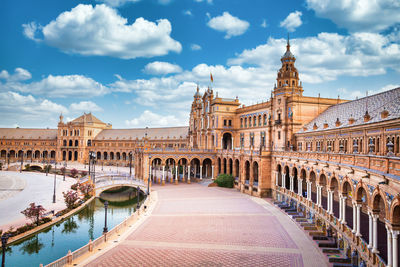 View of historic building against cloudy sky