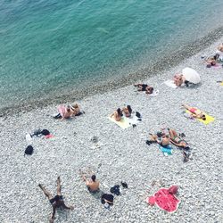 High angle view of beach