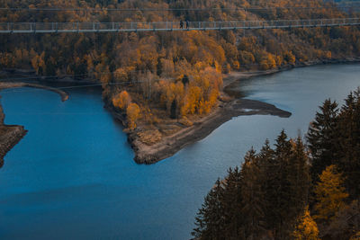 High angle view of river amidst rocks