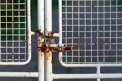 Close-up of rusty metal pipe