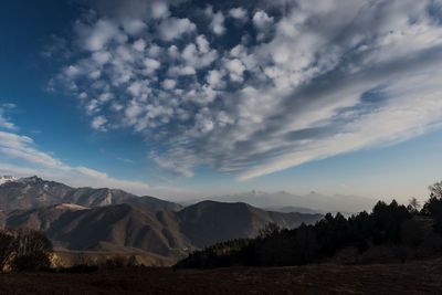 Scenic view of mountains against sky