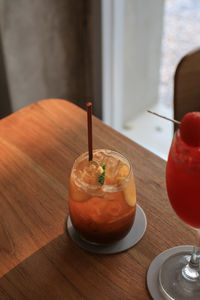 Close-up of drink on table