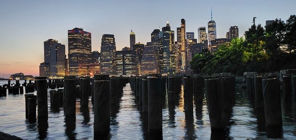 Reflection of buildings in water