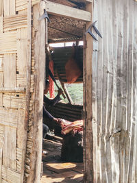 Man working in glass window