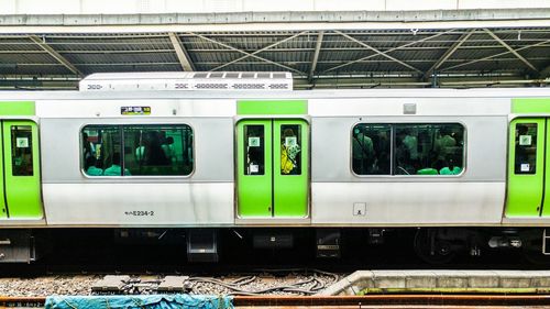 Train at railroad station platform