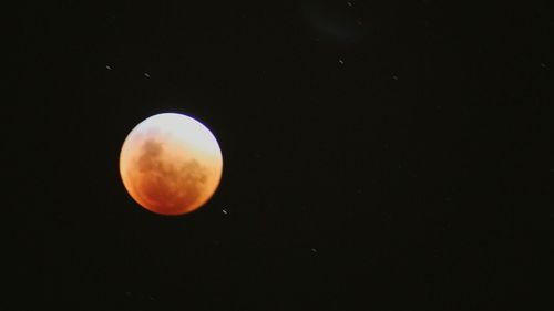 Low angle view of moon in sky