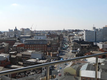 High angle shot of cityscape