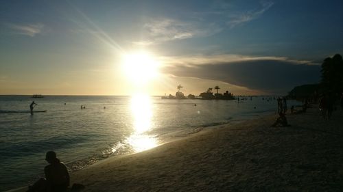 Scenic view of sunset over sea