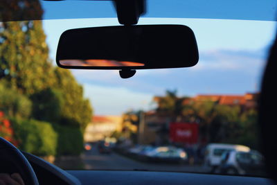 Road seen through car windshield