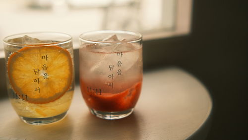 Close-up of drink on table