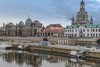 Reflection of buildings in city