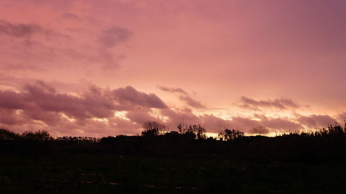 Scenic view of landscape against cloudy sky