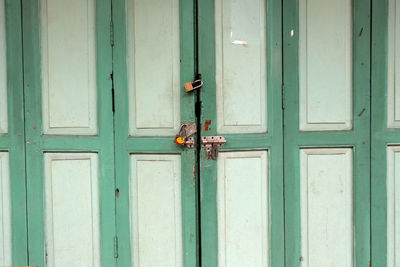 Close-up of closed door