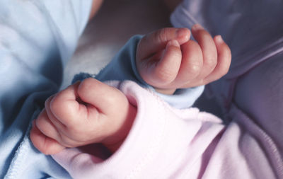 Close-up of baby hands