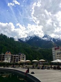 Scenic view of mountains against sky