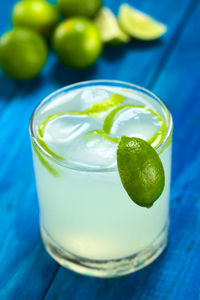 Close-up of drink in glass on table