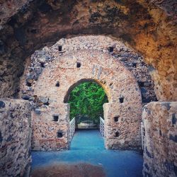 Stone wall of historic building
