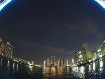 Illuminated city at night