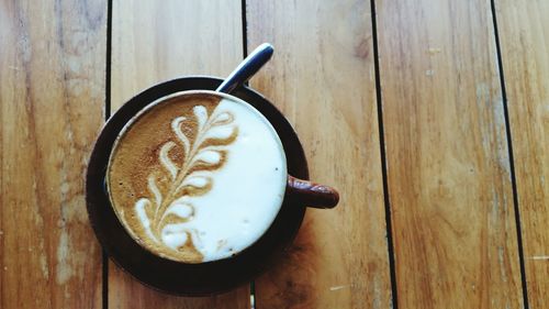 Coffee cup on table