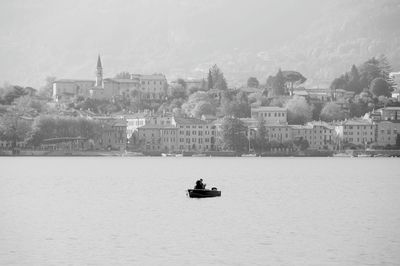 View of boats in river