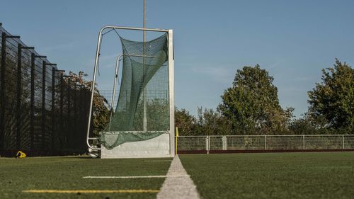 View of soccer field against sky