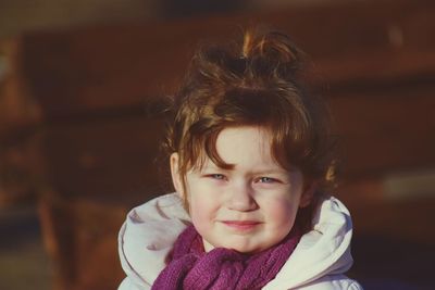 Close-up portrait of cute girl