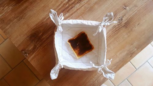 High angle view of cake