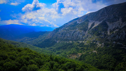 Scenic view of mountains against sky