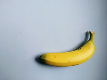 High angle view of yellow fruit against white background