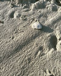 High angle view of shadow on sand