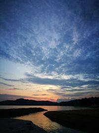 Scenic view of landscape against sky at sunset